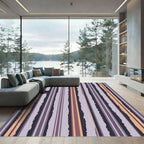 Earthy Tones Vertical Stripe Composition Rug