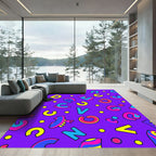 Retro Magenta Alphabet Pop Art Rug