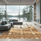 Earthy Desert Landscape Geometric Rug