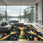 Festive Champagne Celebration Gold Pop Rug