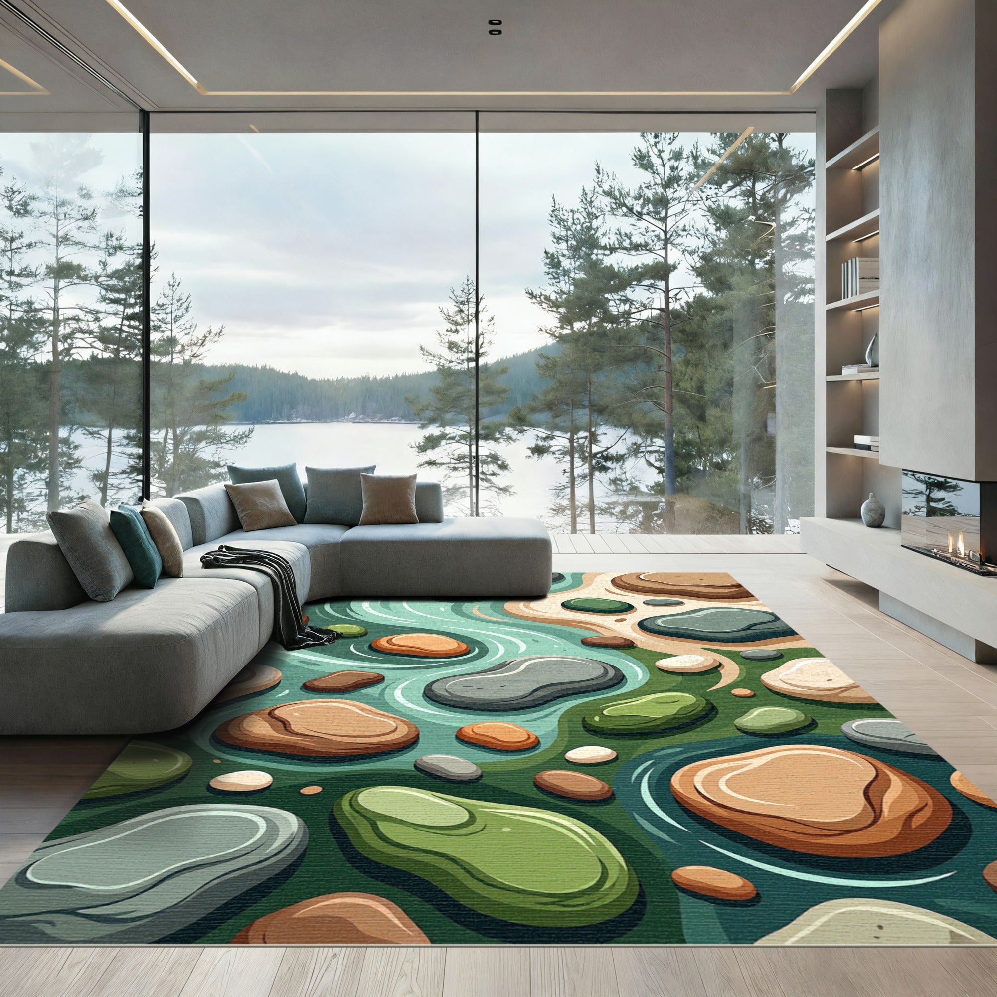 Serene River Stone Meadow Rug