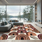 Terracotta Archway Steps Geometric Composition Rug