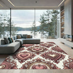 Ornate Baroque Heart Floral Tapestry Rug
