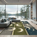 Arched Lunar Celestial Phases Wall Decor Rug