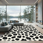 Bold Black Spots Cream Background Rug
