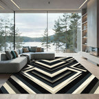 Monochromatic Abstract Geometric Accordion Rug
