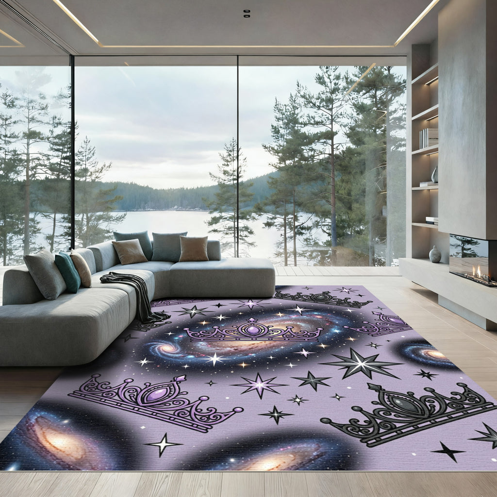 Purple Celestial Galaxy Crowned Tiara Rug