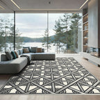 Silver Interlocking Lattice Swirl Rug