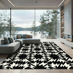 Bold Monochromatic Electric Starburst Area Rug