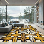Rustic Woven Texture Amber Rug