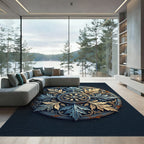 Ornate Rustic Leaf Medallion Rug