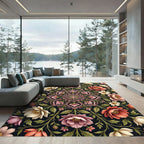 Ethereal Pink Floral Centerpiece Medallion Rug