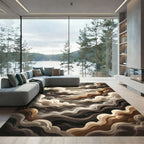 Earthy Tones Swirling Cloud Abstract Rug