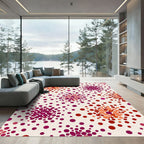 Crimson Magenta Scattered Dot Arrangement Rug