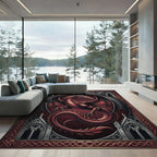 Gothic Crimson Dragon Archway Art Rug