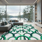 Emerald Geometric Arch Arcade Lattice Rug