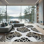 Leopard Head Spotted Animal Creature Rug