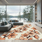 Coral Blossom Branch Artful Arrangement Rug