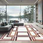 Terracotta Muted Rectangular Layered Composition Rug
