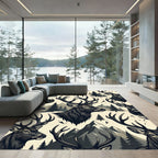 Rustic Black Elk Mountain Forest Rug