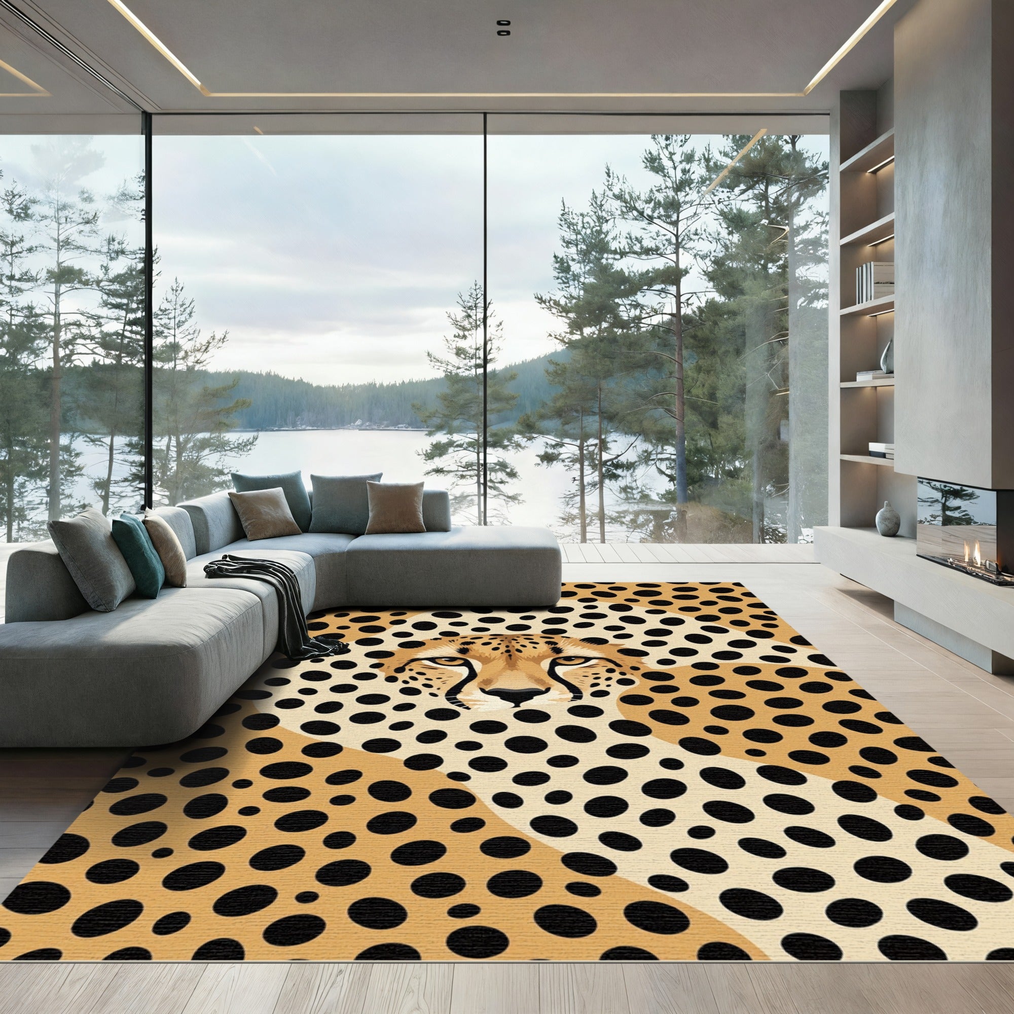 Cheetah Animal Spot Art Rug