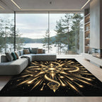Golden Celestial Starburst Infinity Radiance Rug
