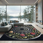 Ornate Rose Garland Circular Medallion Rug