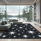Mid Century White Starburst Collection Rug