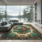 Vintage Floral Bouquet Ornate Filigree Rug
