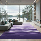 Serene Lavender Ocean Wave Horizon Rug