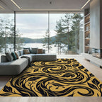Golden Serpent Floral Swirl Rug