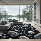 Monochromatic Pebbles Scattered Composition Rug