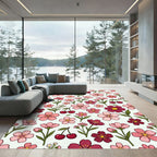 Pink Cherry Blossom Floral Sprinkle Rug