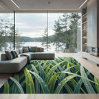 Lush Green Morning Dew Grass Rug
