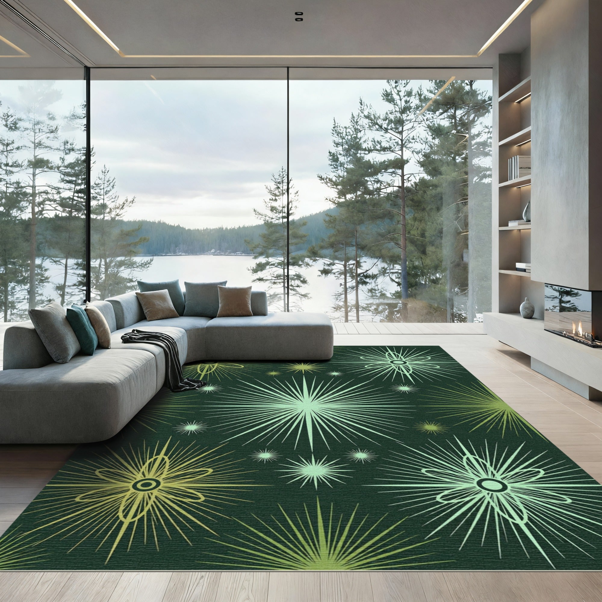 Radiant Burst Sunburst Starburst Rug