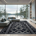 Elegant Silver Clover Arch Frame Rug