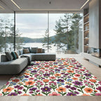 Vibrant Floral Garden Composition Rug