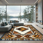 Navajo Inspired Geometric Chevron Rug