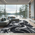 Liquid Chrome Organic Flow Rug
