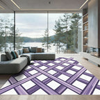 Lavender Geometric Intersecting Diamond Lattice Rug