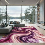 Rich Plum Agate Swirl Gold Rug