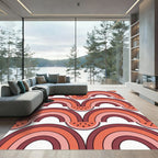 Retro Watermelon Half Circle Rainbow Rug