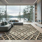 Intricate Lattice Geometric Net Rug