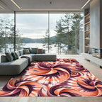 Crimson Swirl Pinwheel Tie Dye Rug