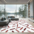 Minimalist Red Dash Confetti Accent Rug