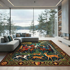 Medieval Enchanted Forest Noble Hunt Scene Rug