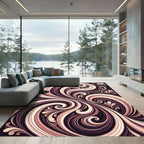 Mauve Swirl Floral Abstract Rug