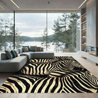 Bold Black and Ivory Zebra Stripes Rug