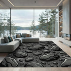 Monochromatic Organic Pebble Texture Rug
