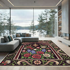 Ornate Floral Arch with Golden Lantern Rug
